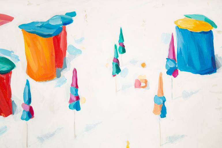 Original Expressionism Beach Painting by Teodora Djordjevic